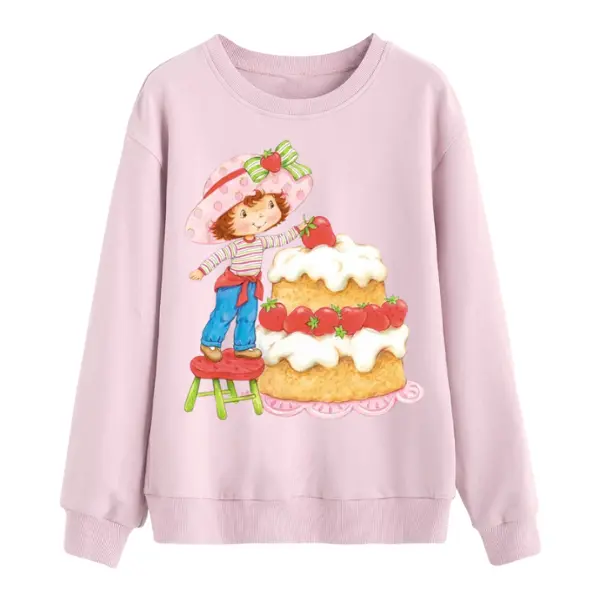 Vintage Strawberry Cute Strawberry Cake Unisex Heavy Cotton Tee