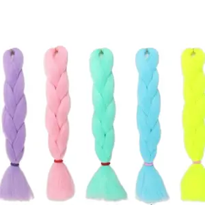 Glowing Braiding Hair 24inch Jumbo Braiding Hair Glow in the Dark Hair Festival braiding hair