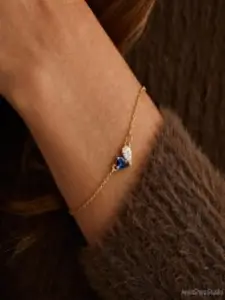 Heart Birthstone Bracelet, 2 Birthstones Bracelet, Mother and Daughter Bracelet, Personalized Gift for Her, Anniversary Gift,Mom Gift