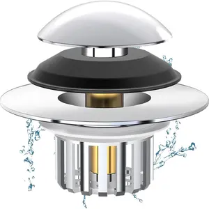 Universal Tub Stopper, 1 Count Bathtub Drain Stopper, Drain Hair Catcher and Cover, Pop Up Tub Stopper, Bathroom Gadgets for Home Use