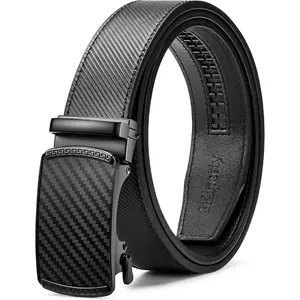 Men's Belt, Ratchet Belts for Men Leather 1 3/8'' Adjustable For Dress Jeans, Comfort Trim to Fit