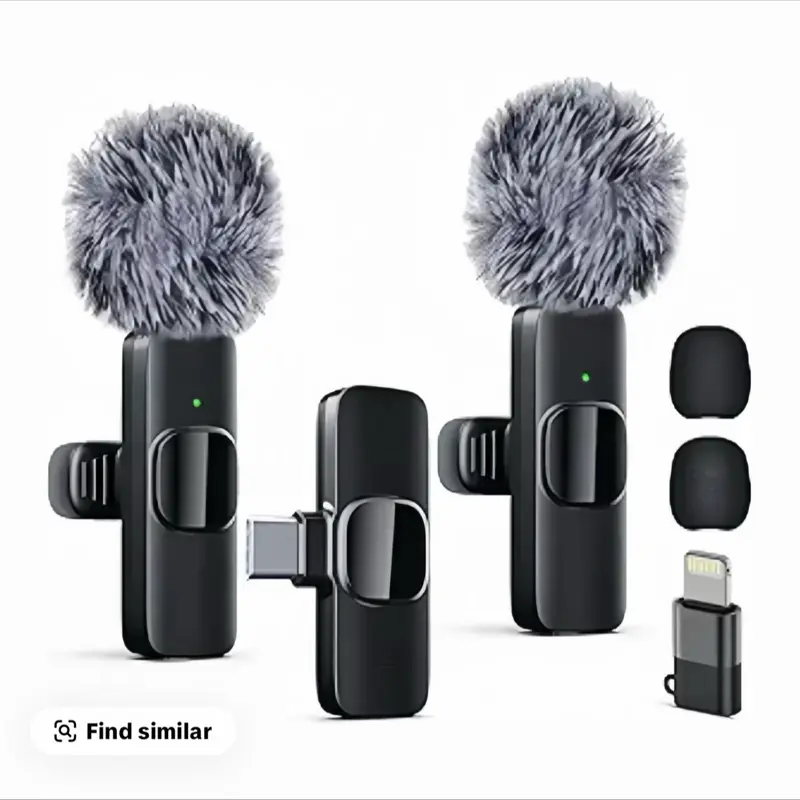 Compact Wireless Mini Lavalier Microphone for iPhone, iPad, Smartphone & Android, Noise-Cancelling Plug-and-Play Lapel Mic with USB Rechargeable Design, Ideal for Audio Content Creation-MM1