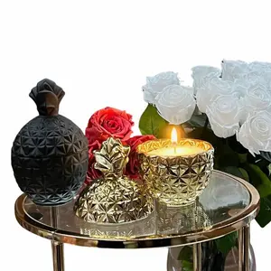 Black Bella 10 Year Anniversary Sand Candle Kit - Limited Edition Pineapple Vessel in Iridescent Gold or Matte Black - Unscented or Rich Vanilla Scent Option