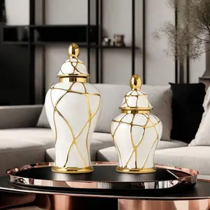 Elegant Ceramic Crackled Vase, Office Desk Flower Arrangement, TV Stand Decor, Living Room Table Decoration, Dried Flowers Holder, Home Decor Vase