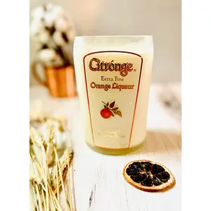 Tequila Candle - patron citronge bottle - Margarita scented - organic soy wax -  liquor bottle candle