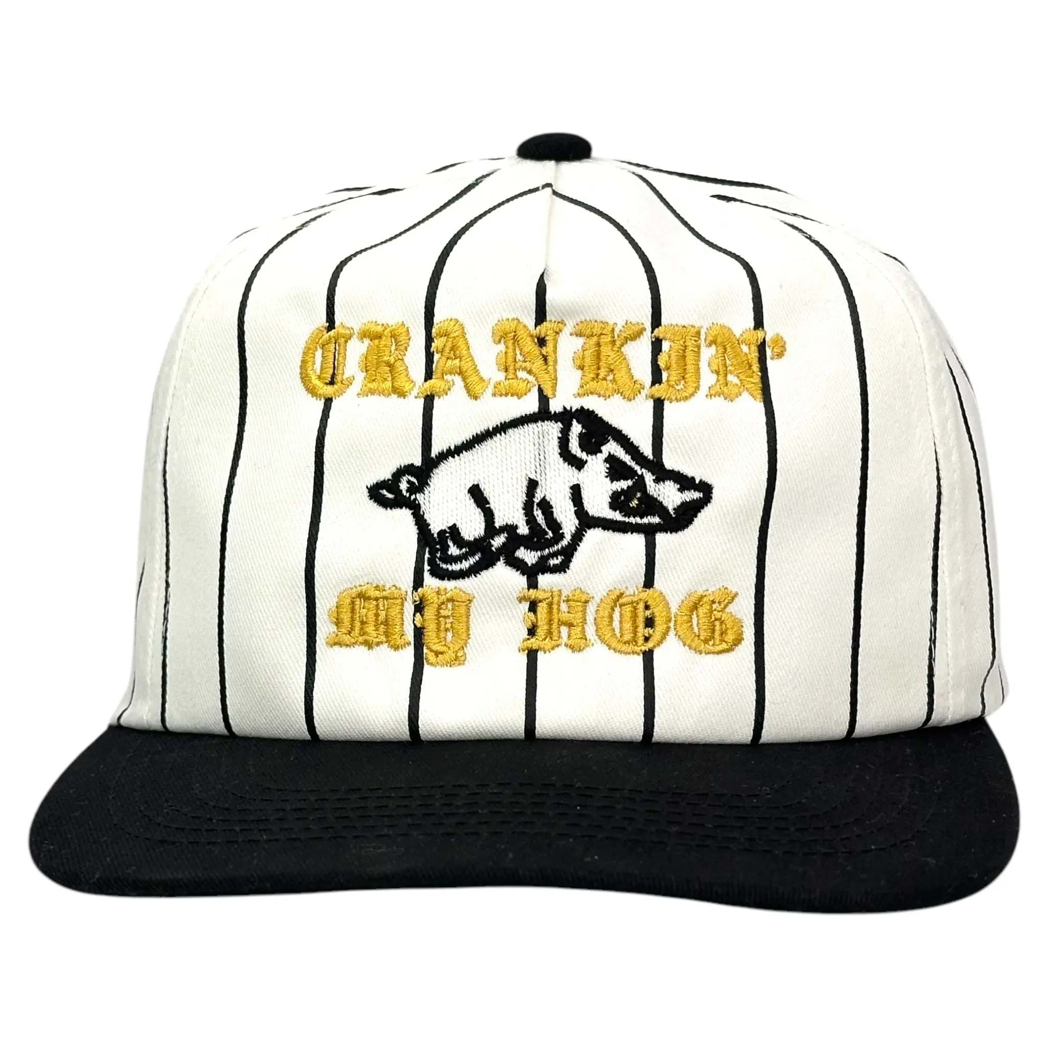 Crankin My Hog Pinstripe Hat Custom Embroidered