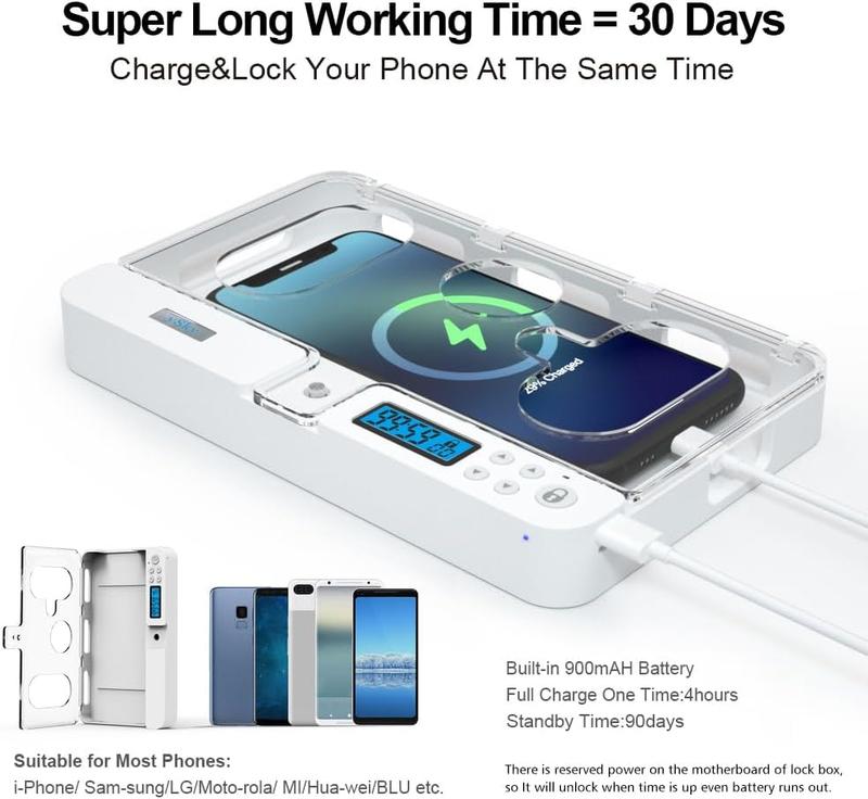 iDiskk Phone Timed Lock Box with Timer for Android/Google, Parental Control & Security for Kids/Students and Adults