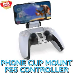 Adjustable Cell Phone Clip Holder, Universal Clamp Stand Mount for PS5 Controller Joystick, 360-Degree Rotation, Secure Fit, Portable and Lightweight, Compatible with iPhone, Samsung, Android, Ideal for Gaming, Streaming, Ergonomic Design for Comfort and