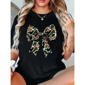 Camo Coquette Bow Duck Hunt Duck Hunting for Men Women T-Shirt Women's Summer Vacation Comfort Soft Crew Neck Tee Tops