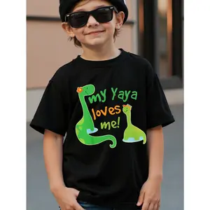 MY YAYA LOVES ME Funny Aesthetic Graphic Kid T-Shirt  Trendy Cool Tops Tees for Kid Fashion Kid T Shirts