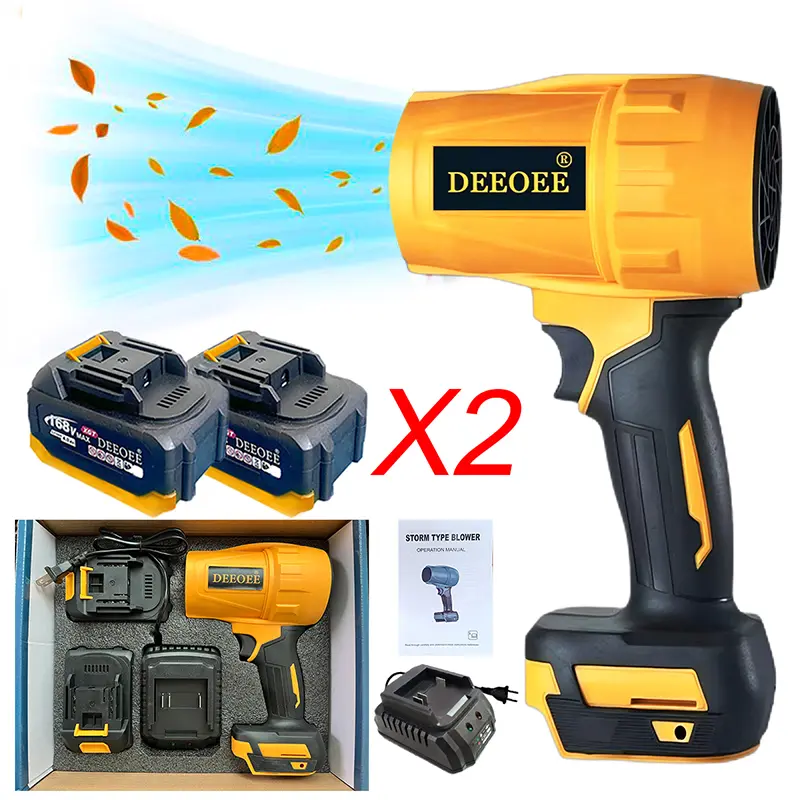 DEEOEE Cordless Leaf Blower Violent TurboFan,Brushless Pure Copper Motor Jet Fan With Battery,Cordless Turbo Super Power Air Duster, Handheld Powerful Dryer for Car Dust Cleaning,Car Drying after Wash, Snow Removal,Gift for Christmas,New Year