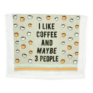 I Like Coffee and Maybe 3 People Funny Caffeine Lovers Tea Towel Funny Dish Towels Soft Adsorbent Tea Towel