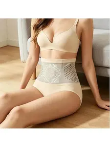 High-waisted shaping yoga shorts, 4-in-1 micro-particle firming and shaping underwear, suitable for all-day wear