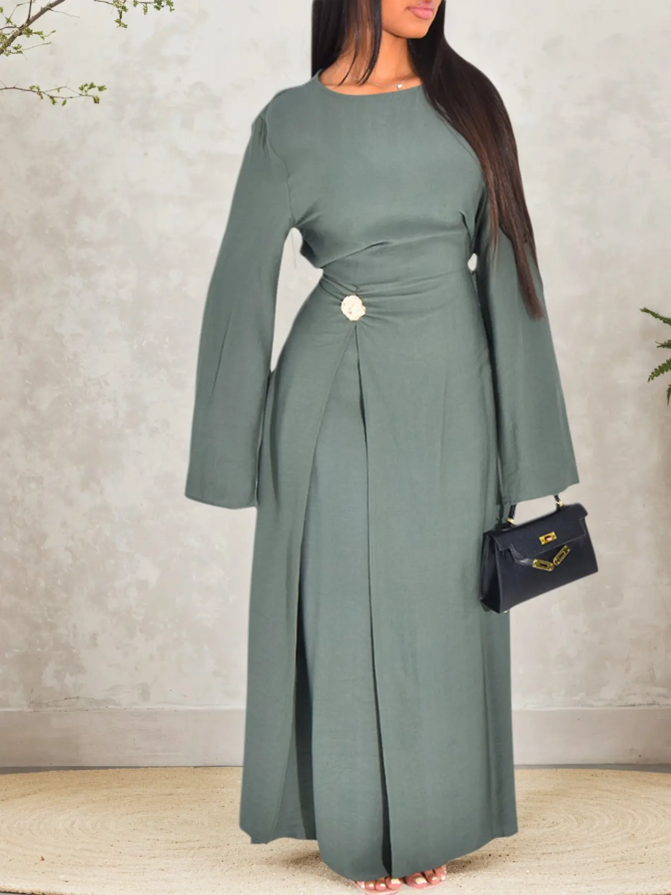 Muslim Women Plain Simple Modest Style Dress with Back Tie, Waist Cinching, Decorative Buttons, Perfect for Friend Gatherings & Casual Occasions, Modest Muslim Outfits, Maxidresses, Long Sleeve Dresses - TikTok Shop Muslim Women Plain Simple Modest Style Dress with Back Tie, Waist Cinching, Decorative Buttons, Perfect for Friend Gatherings & Casual Occasions, Modest Muslim Outfits, Maxidresses, Long Sleeve Dresses - TikTok Shop