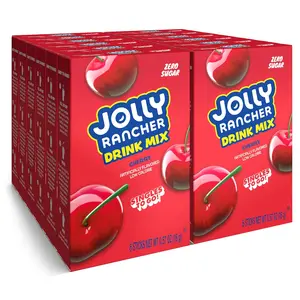 Jolly Rancher Cherry Singles To Go Drink Mix Powder Packets, 12 Boxes x 6 Sticks, 72 Total Servings, Portable Zero Sugar Beverage Mix for Water Bottles & On-the-Go Refreshment