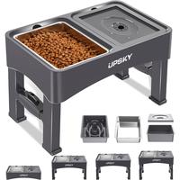 Upgrade Gray3(Slow feeder+Stainless bowl+No spill 