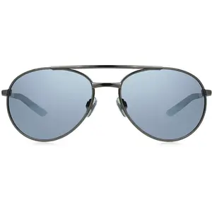 Foster Grant® Warning Polarized Sunglasses with Metal Frame and Silver-Mirrored Gray Lenses for Classic Look and 100% UVA-UVB Protection