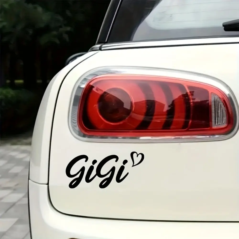 1PC Fits small body positions of commute cute cars, morning rush traffic, black Gigi sticker eases commute dullness, letting ordinary cars show personality attitude, a low-key cute decal for daily trips, Car decals, Car Stickers