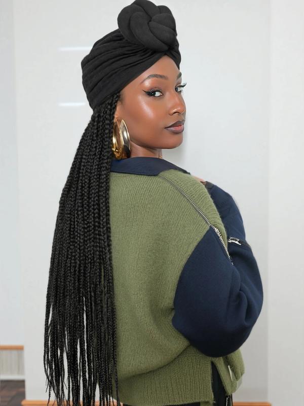 Women's Long Straight Synthetic Wig, 36 Inch Fiber Hair Replacement System, All Season Wearable Daily Use, No Glue Needed, Synthetic Braided Wig