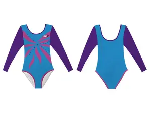 Custom Long Sleeve Gymnastic Uniform Adult Youth Vibrant Flow