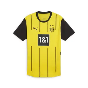 PUMA Mens Bvb Home Crew Neck Short Sleeve Jersey Casual - Yellow PUMA Mens Bvb Home Crew Neck Short Sleeve Jersey Casual - Yellow