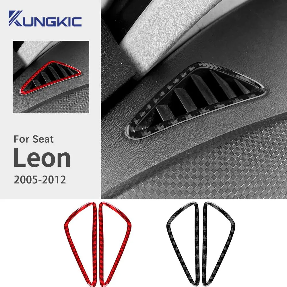 Real Soft Carbon Fiber Sticker For Seat Leon 2005 2006 2007 2008 2009 2010 2011 2012 Car Air Outlet Instrument Panel Trim