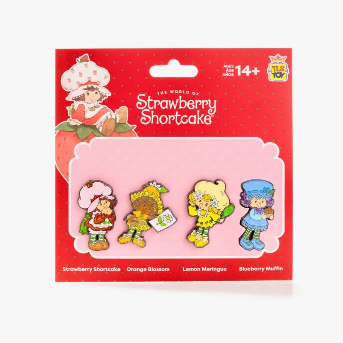 SDCC 2024 Exclusive Strawberry Shortcake Glitter Collectors Pins Set of 4