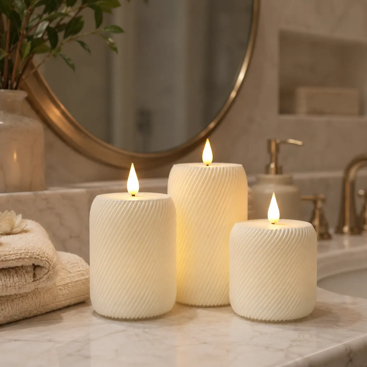 3PCS Creative LED Flameless Candles with Remote Control & Timer, Safe, Non-Toxic, Non-Hazardous & Durable, Perfect for Home, Bedroom, Living Room & Festival Decor, Realistic Flickering Warm White Light