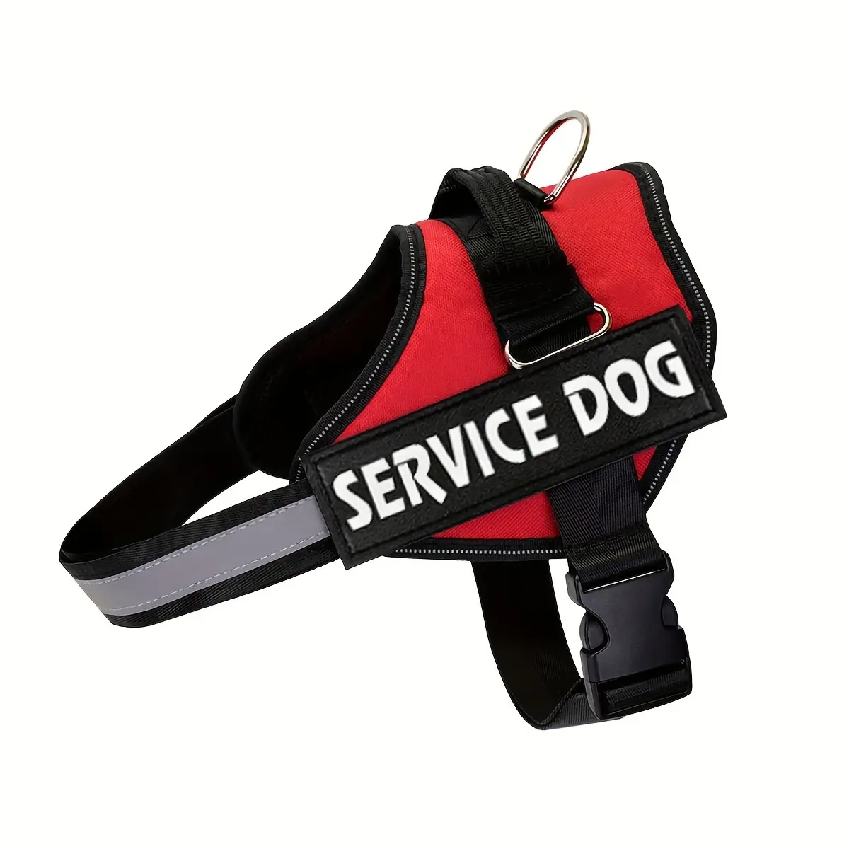 Polyester Service Dog No-Pull Harness, Easy On/Off Pet Vest Harness with Reflective Trim, Non-Choking, Adjustable, Padded, Universal Fit for Small, Medium, Large Dogs (Walking & Training Use)