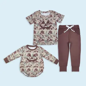 Halloween pumpkin kids boy matching outfit