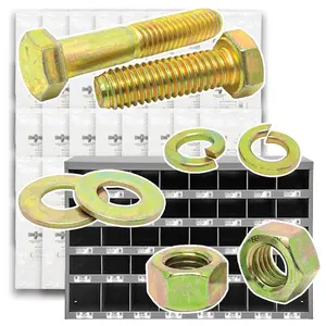 Inch Grade 8 Coarse Hex Cap Screws, Hex Nuts, Flat & Lock Washers - 2012 PCS