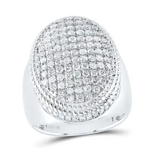 2Ctw-Nat Dia Cn Oval Mens Ring (13.16 grams)