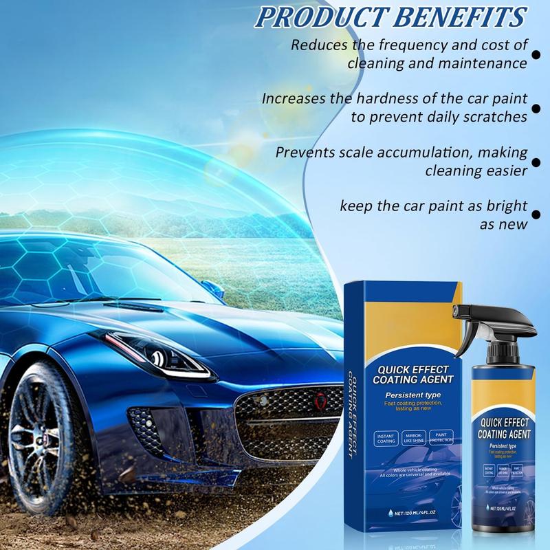 1 Pack Car Coating Spray, Spray Coating Agent, Fast Acting Coating, Car Scratch Wax Polishing Spray No Wash, Easy to Use, Multipurpose Oil Film Emulsion Glass Cleaner