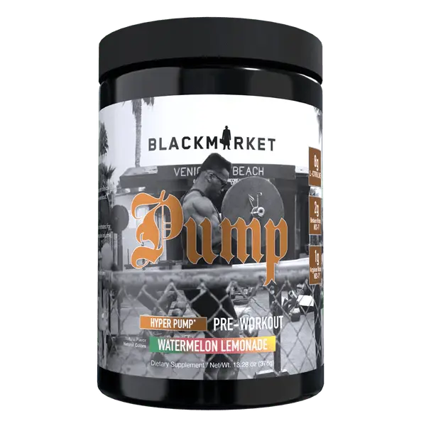 Blackmarket Labs Pump Pre-Workout - 16g Nitrates & L-Citrulline, Stimulant-Free, Clinically Dosed, Effective Muscle Volume & Blood Flow, Edible Dietary Supplement for Fitness