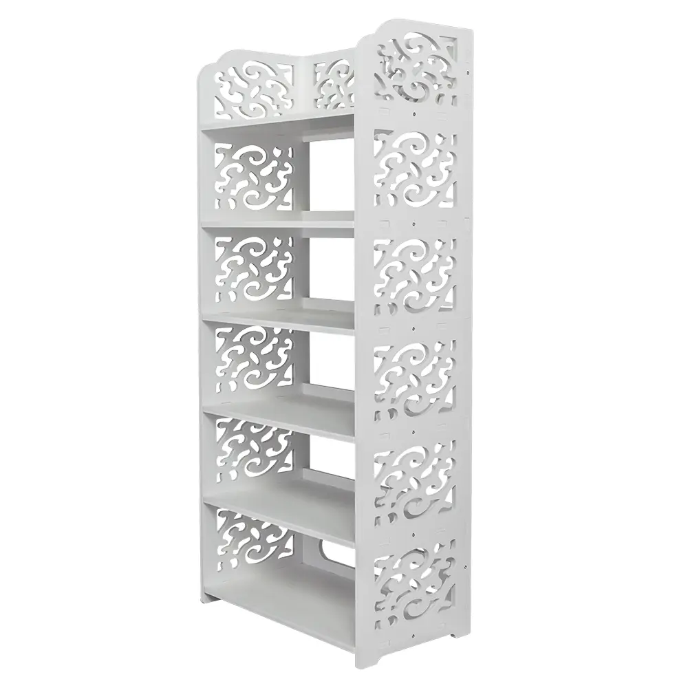 6-Tier Wood-Plastic Shoe Rack Organizer, 42x24x96.5cm Stable Waterproof Freestanding Shelf, Entryway Storage with Assembly Required, Adjustable Closet Holder for Home Use, Shoe Shelf, Entryway Shoe Rack