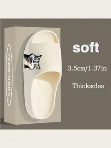 Cute Husky Dog Slippers Women Men Winter Warm Plush Indoor Home Non-slip Soft Sole Cartoon Animal Slippers for Adults Comfortable Fleece Lined House Shoes Gift