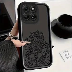 Phone Case - Stylish Dragon Emblem Phone Case for Honor 200 Smart/90 Pro/Magic 5/6/7 Lite - Caramel Brown Guardian Eye Protective Shell | Soft Shock-Absorbing Cover | Trendy Drop-Resistant Style for X6B/X7B/X8B/X9B Series