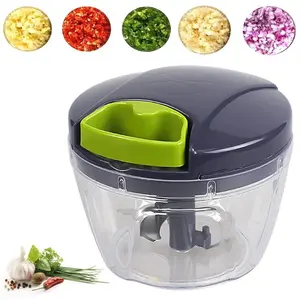 Manual Food Processor, 1 Count Portable Hand Pull Garlic Ground Onion Cutter, Kitchen Gadgets for Vegetables, Ginger, Fruits, Nuts, Herbs, Vegetable Food Chopper