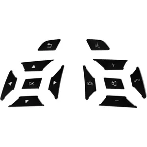 Black Steering Wheel Button Cover Car Interior Decoration Trim Replacement for Mercedes Benz ML GL GLK GLA CLA CLS SL A B C E G Class Inner Accessories (12pcs)