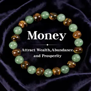 Money Attraction Bracelet Sandstone Tiger Eye Stone Blue Friendship Beaded Jewelry Gift Fashion Hand Chain All Seasons bracelet