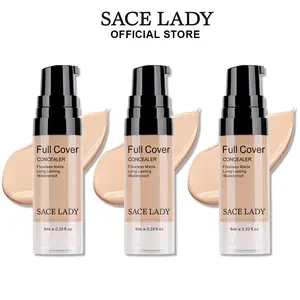 SACE LADY 3Pcs Full Coverage Liquid Concealer Set Waterproof Matte Flawless Creamy Foundation Concealer For Eye Dark Circles Spot Face Makeup Kit