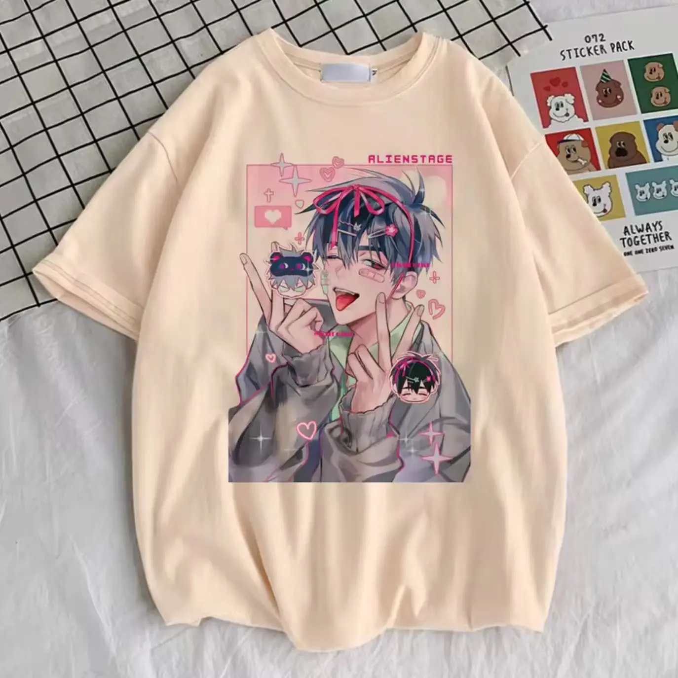 AlienStage Anime Boy Graphic T-Shirt, Fanmerch ALNST Merchandise, Perfect For Anime Fans, Comfort Cotton Shirt, Summer Outfits