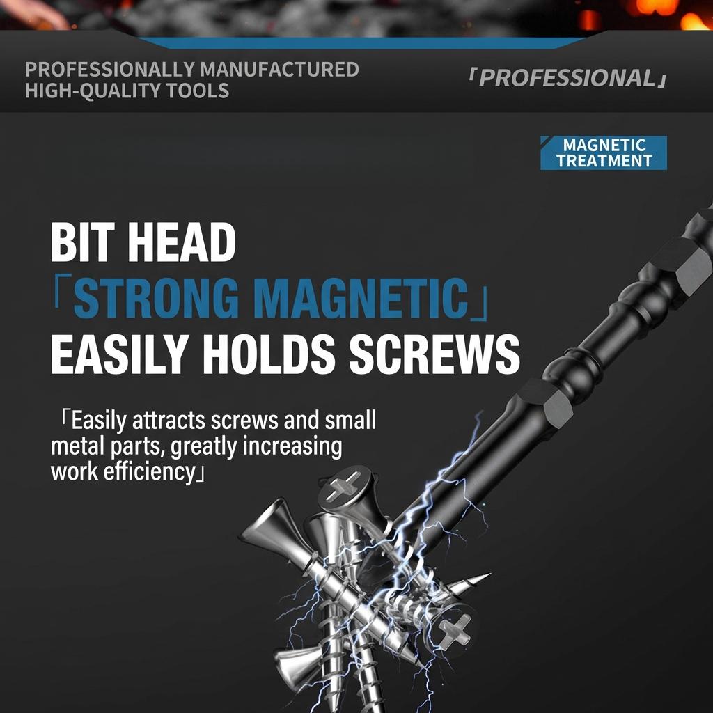 15 PCS S2 Steel Impact Screwdriver Bit Set, Magnetic Anti-Slip Long Reach Bit Kit 65mm-110mm with Electrician Bits, 1/4" Hex Shank for Impact Driver Circuit Breaker Automotive Repair