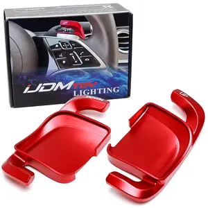 iJDMTOY Sports Red AMG Style Aluminum Large Paddle Extensions For Mercedes 22+ W206 C-Class, 21+ W213 E-Class, 20+ W223 S-Class