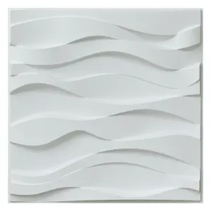 Art3d White PVC 3D Wall Panels 12-Pack 19.7 in. x 19.7 in. Non-Pasted with Sound-Absorbing Feature, Heat Insulation, Waterproof, 32 Sq.ft./Case