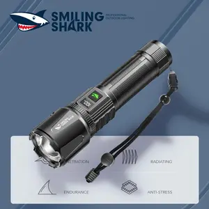 【SD-7152】Smiling Shark flashlight, highlighting LED, lightweight and portable, long -lasting battery life, illuminating each corner.