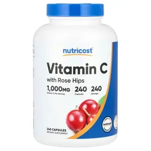 Nutricost Vitamin C with Rose Hips, 1,000 mg, 240 Capsules