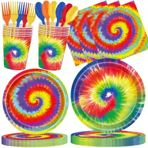 100 Piece Zentangle Party Supplies Set, Disposable Tableware & Napkins, Perfect for Birthdays & Parties, Durable Design