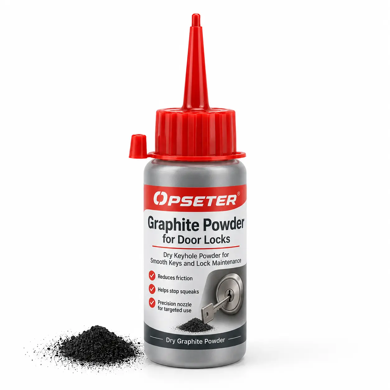 Graphite Powder for Door Locks, Dry Keyhole Powder for Smooth Keys and Lock Maintenance