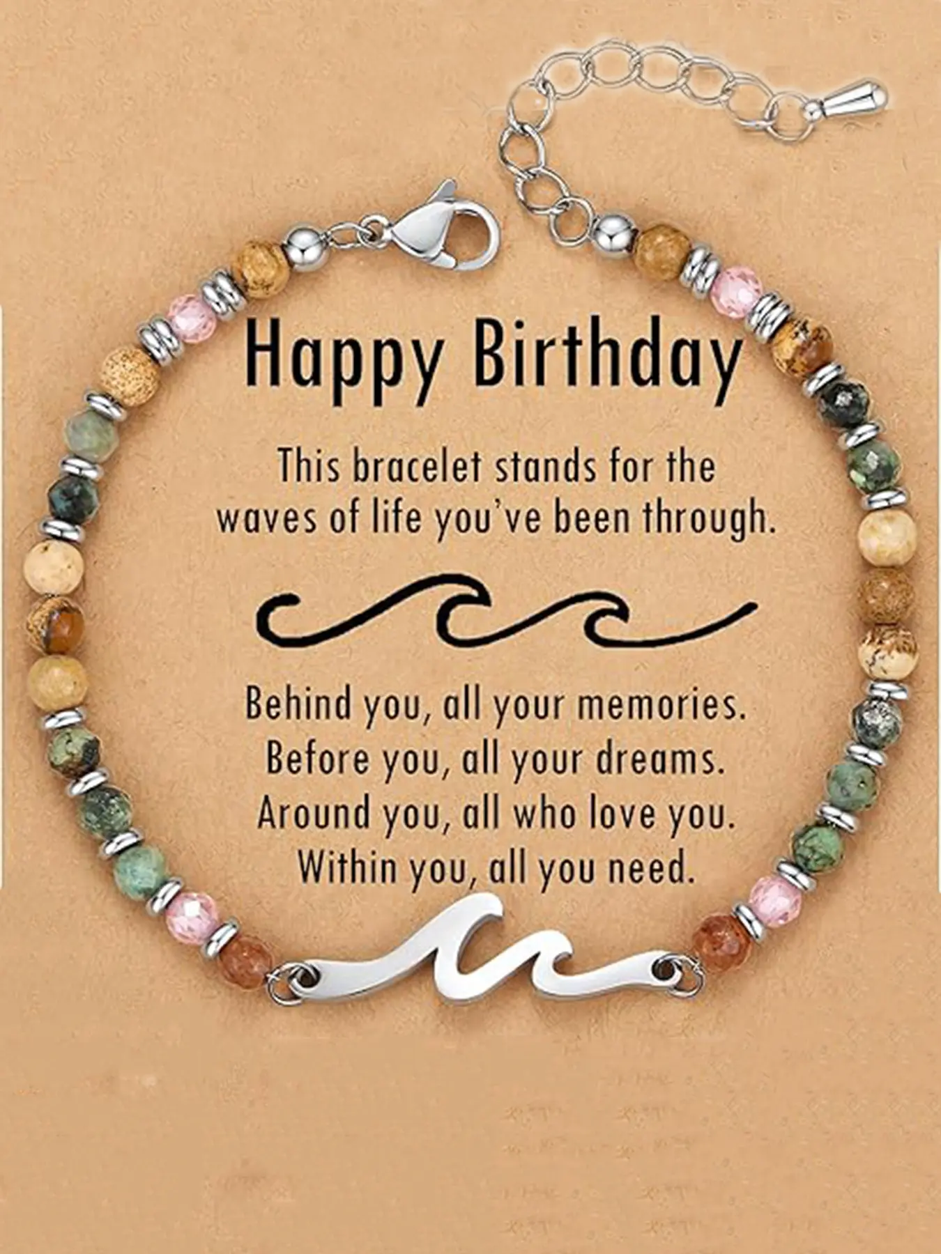fashionable and simple stainless steel wavy beaded Jewelry Bracelet is the best birthday gift for friends, family and couples. It is a versatile accessory suitable for any occasion beaded bracelets.